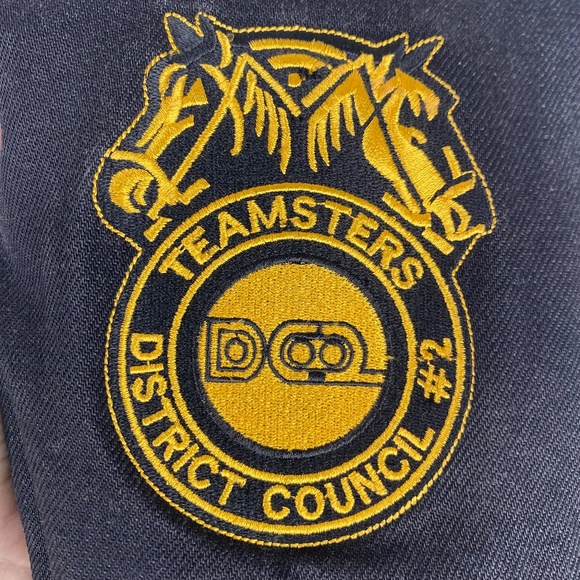 Vintage Teamsters Jacket 2XL XXL Black Suede Leather Sleeves Avon Coat Union USA - Picture 3 of 13